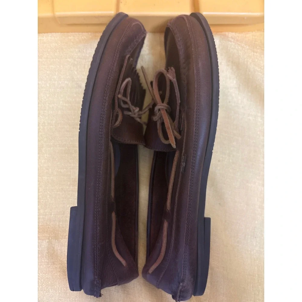 Levi's Loafers Mens 12M Brown Excellent Vintage Leather Kiltie Fringe‎ Moccasin
